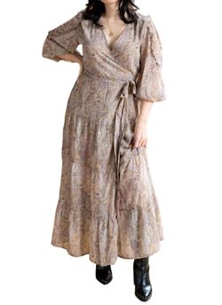 Style 1-3676673237-3472 ELAN Nude Size 4 Print Sleeves Straight Dress on Queenly