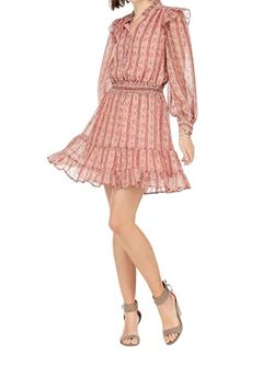 Style 1-383442725-2696 Joy Joy Pink Size 12 Free Shipping Sleeves V Neck Long Sleeve Cocktail Dress on Queenly