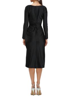 Style 1-3837055862-3471 DELFI COLLECTIVE Black Size 4 Free Shipping Polyester Long Sleeve Cocktail Dress on Queenly