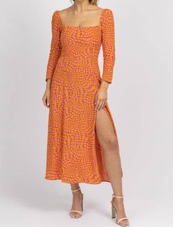 Style 1-3857611397-3236 OLIVACEOUS Orange Size 4 Print Cocktail Dress on Queenly