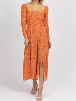 Style 1-3857611397-3236 OLIVACEOUS Orange Size 4 Print Cocktail Dress on Queenly