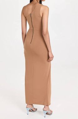 Style 1-3932531285-649 alice + olivia Nude Size 2 Polyester Side Slit One Shoulder Cocktail Dress on Queenly