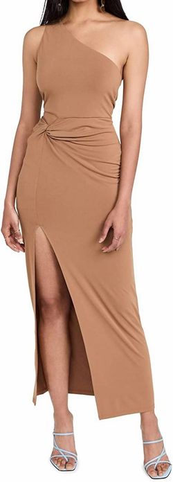 Style 1-3932531285-649 alice + olivia Nude Size 2 Jersey Polyester One Shoulder Cocktail Dress on Queenly