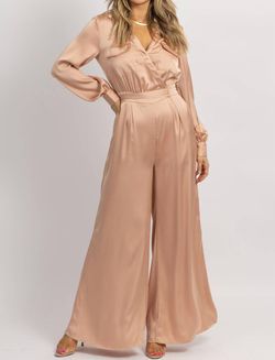 Style 1-3937699077-2696 Strut & Bolt Nude Size 12 Strut And Bolt Satin Belt Jumpsuit Dress on Queenly