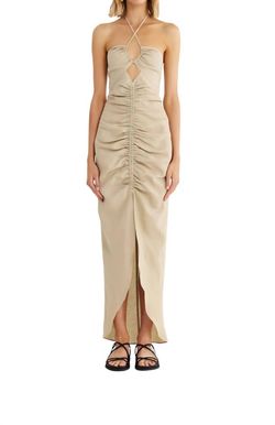 Style 1-4032356185-3011 RUMER Nude Size 8 Cut Out Side slit Dress on Queenly
