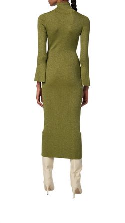 Style 1-4040917597-3011 RONNY KOBO Green Size 8 Long Sleeve Shiny Free Shipping Olive Polyester Cocktail Dress on Queenly