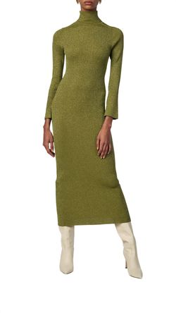 Style 1-4040917597-3011 RONNY KOBO Green Size 8 Polyester High Neck Shiny Cocktail Dress on Queenly