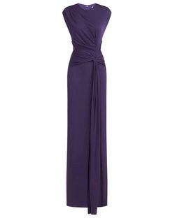 Style 1-406088218-1498 HALSTON HERITAGE Purple Size 4 Tall Height Military Straight Dress on Queenly