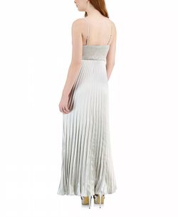 Style 1-4080700465-2791 LUCY PARIS Silver Size 12 Floor Length Military Straight Dress on Queenly