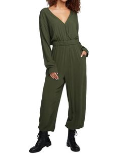 Style 1-4104329098-3236 Chaser Green Size 4 Tall Height Floor Length Jumpsuit Dress on Queenly