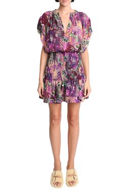 Style 1-4184042310-649 A.L.C. Purple Size 2 Summer Silk Sleeves Sorority Cocktail Dress on Queenly