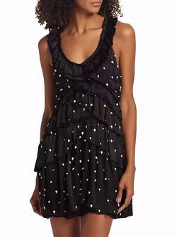 Style 1-4190446869-1901 LoveShackFancy Black Size 6 Polyester Jewelled Cocktail Dress on Queenly