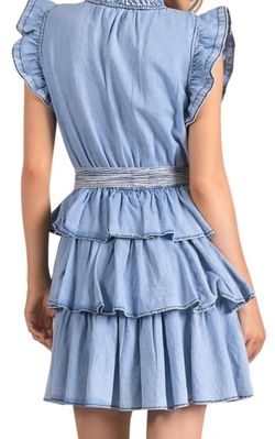 Style 1-4206227467-3011 ELAN Blue Size 8 Mini Tall Height Ruffles Cocktail Dress on Queenly