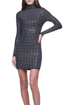 Style 1-4208503294-2791 L'Agence Black Size 12 High Neck Mini Cocktail Dress on Queenly