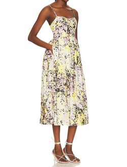 Style 1-4241892599-2696 Karina Grimaldi Yellow Size 12 Print Pockets Cocktail Dress on Queenly