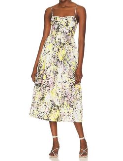 Style 1-4241892599-2696 Karina Grimaldi Yellow Size 12 Print Free Shipping Cocktail Dress on Queenly