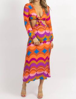 Style 1-428451738-3236 OLIVACEOUS Multicolor Size 4 Tall Height Floor Length Sleeves Straight Dress on Queenly