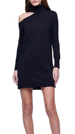 Style 1-457022562-2791 L'Agence Black Size 12 High Neck Cut Out Mini Cocktail Dress on Queenly
