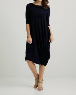 Style 1-472021632-649 Joseph Ribkoff Blue Size 2 Navy Free Shipping Jersey Cocktail Dress on Queenly