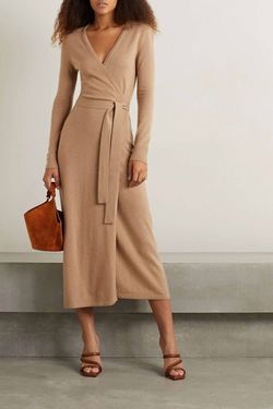 Style 1-630260681-3855 Diane von Furstenberg Brown Size 0 Tall Height Belt Cocktail Dress on Queenly