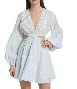Style 1-688040469-1901 A.L.C. Light Blue Size 6 Sleeves Long Sleeve Tall Height Cocktail Dress on Queenly