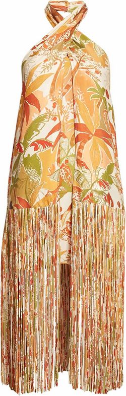 Style 1-733244036-3775 FARM RIO Orange Size 16 Jersey Summer Plus Size Cocktail Dress on Queenly