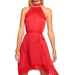 Style 1-805969989-2901 Ramy Brook Red Size 8 Mini High Neck Cocktail Dress on Queenly