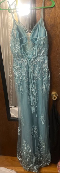 Style J810 Cinderella Divine Blue Size 4 Prom 50 Off Pageant Mermaid Dress on Queenly
