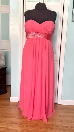Style 1258 Bill Levkoff Pink Size 20 Strapless Tulle Sequined Military A-line Dress on Queenly