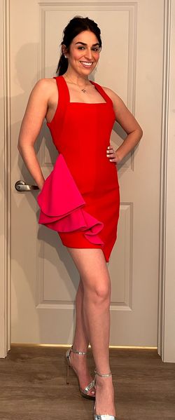 Elliatt Red Size 4 Mini Jersey Square Cocktail Dress on Queenly