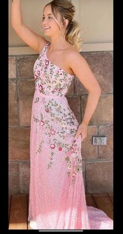 Primavera Pink Size 2 Pageant Free Shipping Jersey Floor Length A-line Dress on Queenly