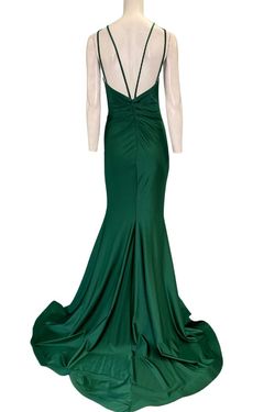 Style 314 Jessica Angel Green Size 4 Fitted Side slit Dress on Queenly