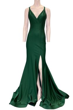 Style 314 Jessica Angel Green Size 4 Floor Length 314 Side slit Dress on Queenly