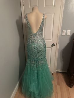 Camille La Vie Multicolor Size 8 Tall Height Teal Floor Length Prom Mermaid Dress on Queenly