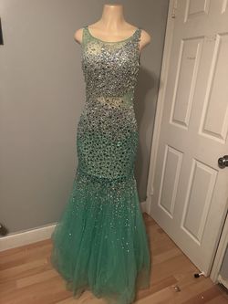 Camille La Vie Multicolor Size 8 Jewelled Tall Height Prom Mermaid Dress on Queenly