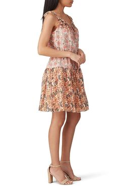 Style 1-1064813836-1498-1 Anna Sui Pink Size 4 Summer Silk Print Sorority Rush Cocktail Dress on Queenly