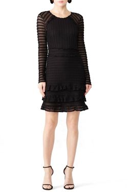 Style 1-1207722440-1498-1 Parker Black Size 4 Sleeves Long Sleeve Mini Sorority Rush Polyester Cocktail Dress on Queenly
