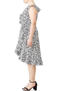 Style 1-1217192493-651-1 Eloquii Gray Size 20 Mini Print Free Shipping Cocktail Dress on Queenly