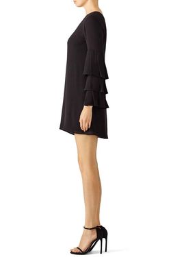 Style 1-2003380273-3236-1 Bailey 44 Black Size 4 V Neck Sleeves Free Shipping Cocktail Dress on Queenly