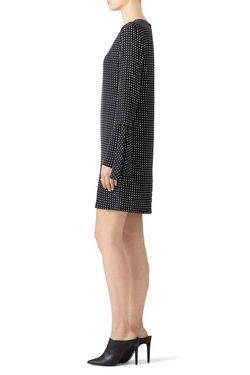 Style 1-2639539842-3236-1 Equipment Black Size 4 Silk Sorority Rush Long Sleeve Cocktail Dress on Queenly