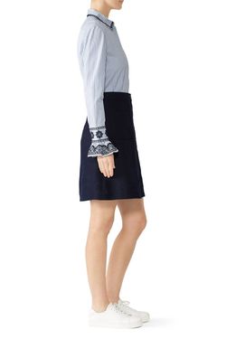 Style 1-2709977557-649-1 TORY BURCH Blue Size 2 Pockets Mini Cocktail Dress on Queenly