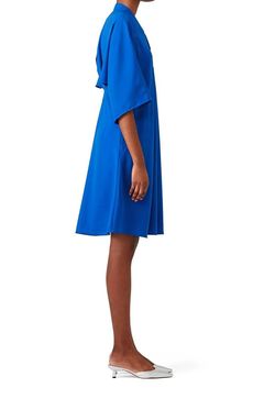 Style 1-2834022095-1498-1 Tome Blue Size 4 Tall Height Sorority Rush Sleeves Cocktail Dress on Queenly