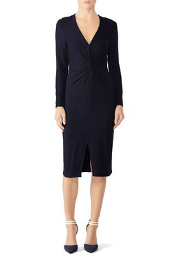 Style 1-3029719928-2901-1 cupcakes and cashmere Blue Size 8 Sleeves Straight Free Shipping Navy Cocktail Dress on Queenly