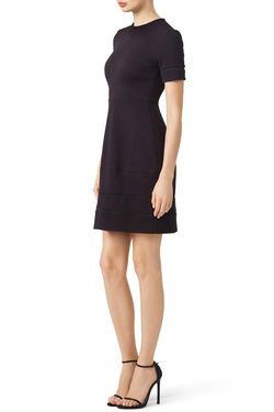 Style 1-3561625283-1498-1 YIGAL AZROUEL Black Size 4 Tall Height Sorority Rush Free Shipping Sleeves Cocktail Dress on Queenly
