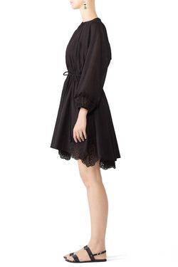 Style 1-524069279-1498-1 APIECE APART Black Size 4 V Neck Sleeves Free Shipping Cocktail Dress on Queenly