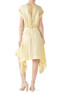 Style 1-902488484-2696-1 REBECCA MINKOFF Yellow Size 12 Summer Sleeves Sorority Plus Size Cocktail Dress on Queenly