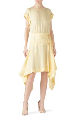 Style 1-902488484-2696-1 REBECCA MINKOFF Yellow Size 12 Sleeves Mini Sorority Cocktail Dress on Queenly