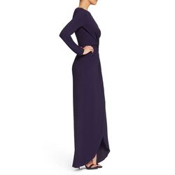 Style Naomi Dress the Population Purple Size 10 Spandex Floor Length Side slit Dress on Queenly
