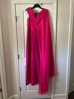 Tadashi Shoji Pink Size 14 Black Tie Floor Length Straight Dress on Queenly
