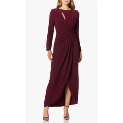 Style Naomi Dress the Population Red Size 4 Naomi Long Sleeve Side slit Dress on Queenly